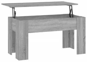 vidaXL Salontafel 101x49x52 cm bewerkt hout grijs sonoma eikenkleurig
