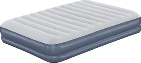Bestway luchtbed'Tritech Queen'- 203x152x36 cm - met ingebouwde herlaadbare USB pomp - blauw/wit - Binnen&buiten
