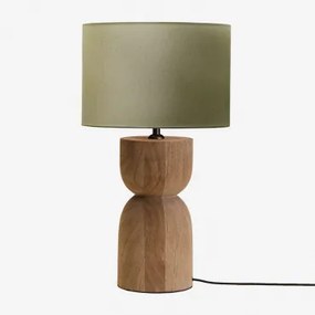 Diniz Mangohouten Tafellamp ↑30 Cm & Saliegroen Ø30 Cm - ↑25 Cm Arlina - Sklum