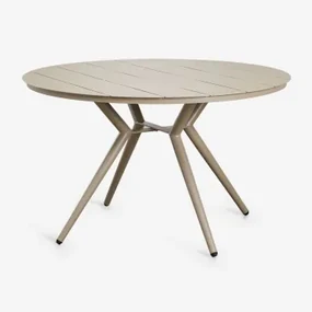 Valerie Ronde Aluminium Tuintafel Bruin - Mokka & Ø125 Cm - Sklum
