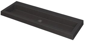 INK Dock wastafel - 120x40x6cm - 1 wasbak - 0 kraangaten - Quartz zwart 3415230