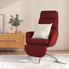 vidaXL Relaxstoel met voetensteun stof wijnrood