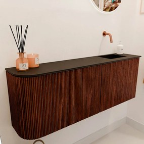 Mondiaz Joya 110cm toiletmeubel ronding links ruby met wastafel faye rechts zonder kraangat urban