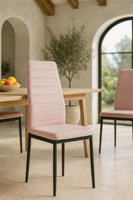 Set 4 Lauter Fluwelen Stoelen
