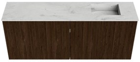Mondiaz Joya DLux 100cm toiletmeubel walnut met wastafel faye rechts 1 kraangat opalo