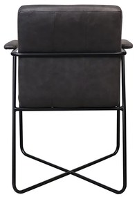 Eetkamerstoel - Henry - lederlook Soft antraciet