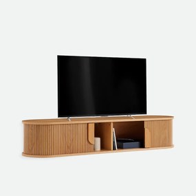 TV-meubel om te hangen, van eikenfineer, 2 schuifdeuren, B 160 cm, MARCELINO