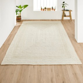 Vloerkleed in gebleekte jute, rechthoekig XXL, Aftas