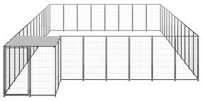 vidaXL Hondenkennel 30,25 m² staal zwart