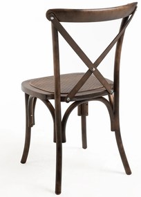 Set Van 4 Altea Polypropyleen Stoelen Met Rattan Houteffect