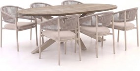 + 15% kassakorting | Diningset Bellagio | 6 personen teakhout | Tuinset stapelbaar | 7-delig | Kees Smit Tuinmeubelen