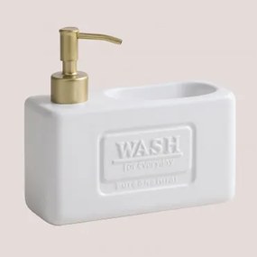 Yaddiel Gold Keramische Keukenzeepdispenser Wit - Sklum