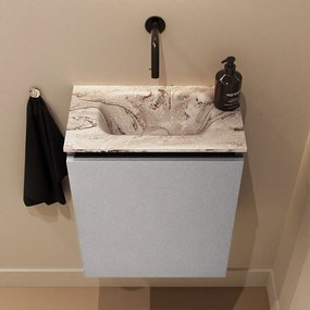 Mondiaz Ture DLux toiletmeubel 40cm plata met wastafel glace midden zonder kraangat