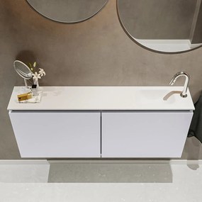 Mondiaz Ture 120cm toiletmeubel cale met wastafel talc rechts 1 kraangat