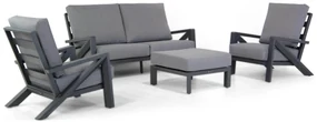 Stoel en Bank Loungeset 4 personen Aluminium Grijs Santika Furniture Santika Cinta