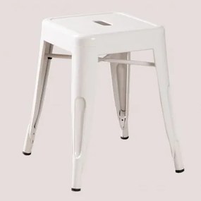 Stapelbare Lage Kruk 45 Cm In Staal Lix Wit - Sklum