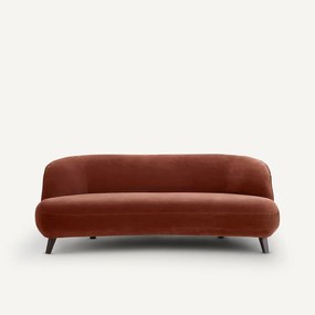 3-zits fluwelen bank, Rosebury, ontwerp Emmanuel Gallina