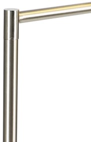 Klassieke vloerlamp staal met witte kap verstelbaar - Ladas