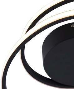 Design plafonnière zwart incl. LED 3-staps dimbaar - Krula Design rond Binnenverlichting Lamp