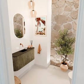 Mondiaz Joya 95cm toiletmeubel ronding links/rechts dusk met wastafel faye midden zonder kraangat urban