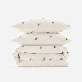 Beddengoed 30% gerecycled katoen set, rechthoekige kussensloop, klaverprint, LUCKY CLOVER