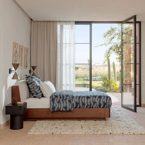 Commodebed, met opklapbare basis, in walnootfineer, ANGELO