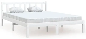 vidaXL Bedframe massief grenenhout wit 135x190 cm 4FT6 Double