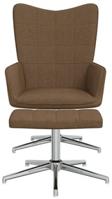 vidaXL Relaxstoel met voetenbank stof bruin