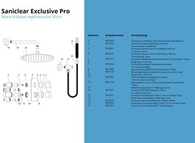 Saniclear Exclusive Pro volledig 304 RVS inbouw regendouche 30cm met staaf handdouche wandmontage