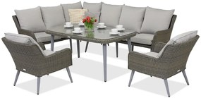 Bilbao Comida 7 Garden Point tuinmeubelen grijs