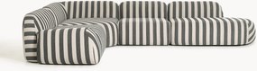 XL modulaire gestreepte hoekbank Wolke