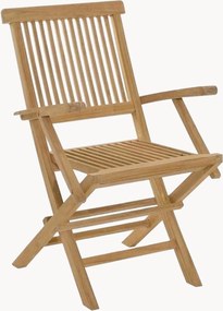 Inklapbare tuin eetstoelen Fun van teakhout met armleuningen, 2 stuks