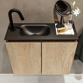 Mondiaz Ture 60cm toiletmeubel washed oak met wastafel urban links 1 kraangat