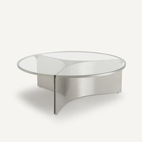 Salontafel in glas en metaal, groot model, Gira