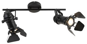 Smart spot zwart incl. WiFi GU10 2-lichts met kleppen - Movie