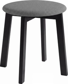 Mazzoni ZOI Grijs (stof Storm 97)/zwart beuken onderstel - RONDE GESTOFFEERDE KRUK VOOR KEUKEN/WOONKAMER