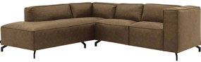 Goossens Bank Calvin groen, micro leer, 2-zits, modern design met ligelement links