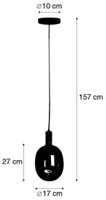 Industriële hanglamp zwart incl. LED G170 dimbaar - Facil Industriele / Industrie / Industrial E27 rond Binnenverlichting Lamp