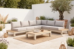 Loungeset 6 personen Aluminium/Teak Taupe Lifestyle Garden Furniture Vittoria