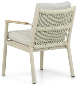 Tuinset 6 personen 240 cm Aluminium/rope Taupe Coco Sevilla/Brighton