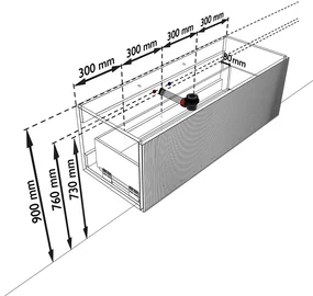Mondiaz Kurve-dlux 120cm badmeubel shadow met 1 lade en wastafel big large midden 2 kraangaten opalo