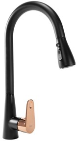 Keukenkraan Rea Mild Black/Rose Gold
