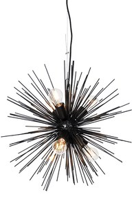 Art Deco hanglamp zwart 6-lichts - Broom Modern E27 bol / globe / rond Binnenverlichting Lamp