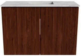 Mondiaz Joya DLux 60cm toiletmeubel ruby met wastafel faye midden 1 kraangat glace
