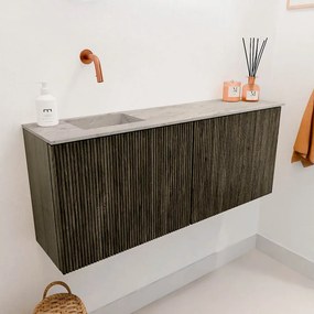 Mondiaz Joya DLux 100cm toiletmeubel shadow met wastafel faye links zonder kraangat glace