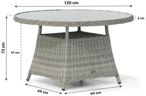 Dining Tuintafel Rond rond 120 cm Grijs Buckingham