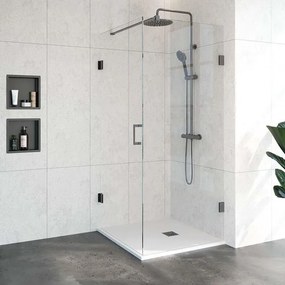BRAUER Void douchecabine met draaideur helder glas 90x90x200 incl. glascoating PVD gunmetal geborsteld GS-VOC1H9090200GM