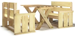 vidaXL 3-delige Tuinset geïmpregneerd grenenhout