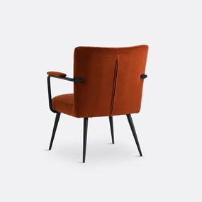 Vintage fauteuil in fluweel, met armleuningen, Ronda