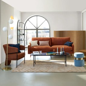 Staande lamp in messing en opaline glas, Moricio